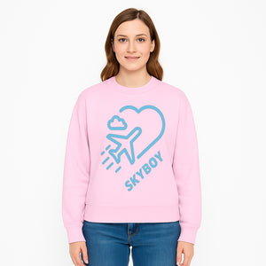 Skyboy Air Travel Graphic Tee with Airplane and Heart Design - Perfect for Aviation Lovers and Travelers - Sweatshirt 1758254683794.jpg