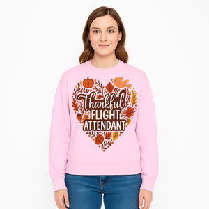 Thankful Flight Attendant Fall Thanksgiving Heart Art Print, Autumn Decor, Airline Crew Gift, Nature-Inspired Wall Art, Seasonal Home Decor - Sweatshirt 1758254683796.jpg