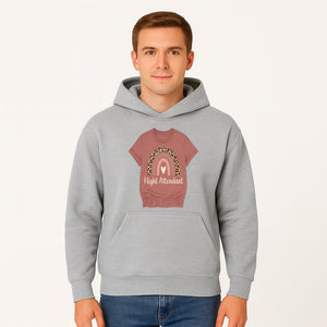 Flight Attendant Graphic Tee with Rainbow and Leopard Print Design for Trendy Airline Professionals - Hoodie 1758254687281.jpg
