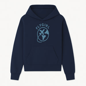 Flygirl Airplane and World Travel Graphic Tee for Women, Aviation Lover Gift, Trendy Travel Shirt, Adventure Apparel - Hoodie 1758254692344.jpg