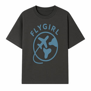Flygirl Airplane and World Travel Graphic Tee for Women, Aviation Lover Gift, Trendy Travel Shirt, Adventure Apparel - T-shirt 1758254694621.jpg