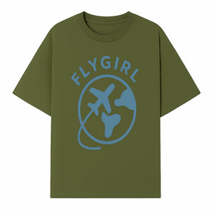 Flygirl Airplane and World Travel Graphic Tee for Women, Aviation Lover Gift, Trendy Travel Shirt, Adventure Apparel - T-shirt 1758254694785.jpg