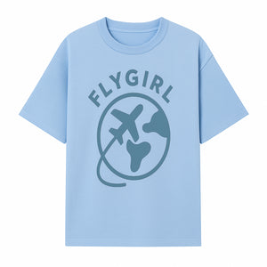 Flygirl Airplane and World Travel Graphic Tee for Women, Aviation Lover Gift, Trendy Travel Shirt, Adventure Apparel - T-shirt 1758254695122.jpg