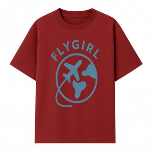 Flygirl Airplane and World Travel Graphic Tee for Women, Aviation Lover Gift, Trendy Travel Shirt, Adventure Apparel - T-shirt 1758254695446.jpg