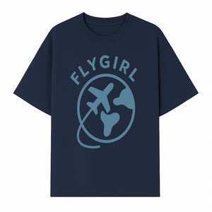 Flygirl Airplane and World Travel Graphic Tee for Women, Aviation Lover Gift, Trendy Travel Shirt, Adventure Apparel - T-shirt 1758254695590.jpg