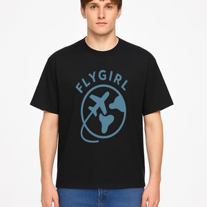 Flygirl Airplane and World Travel Graphic Tee for Women, Aviation Lover Gift, Trendy Travel Shirt, Adventure Apparel - T-shirt 1758254697221.jpg