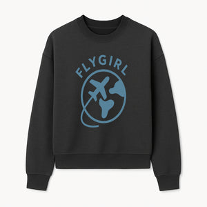 Flygirl Airplane and World Travel Graphic Tee for Women, Aviation Lover Gift, Trendy Travel Shirt, Adventure Apparel - Sweatshirt 1758254698012.jpg