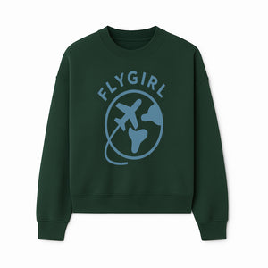 Flygirl Airplane and World Travel Graphic Tee for Women, Aviation Lover Gift, Trendy Travel Shirt, Adventure Apparel - Sweatshirt 1758254698145.jpg