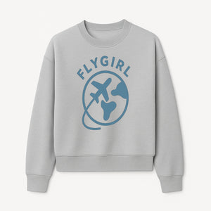 Flygirl Airplane and World Travel Graphic Tee for Women, Aviation Lover Gift, Trendy Travel Shirt, Adventure Apparel - Sweatshirt 1758254698283.jpg
