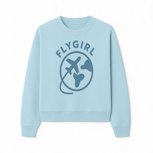 Flygirl Airplane and World Travel Graphic Tee for Women, Aviation Lover Gift, Trendy Travel Shirt, Adventure Apparel - Sweatshirt 1758254698441.jpg