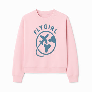 Flygirl Airplane and World Travel Graphic Tee for Women, Aviation Lover Gift, Trendy Travel Shirt, Adventure Apparel - Sweatshirt 1758254698607.jpg