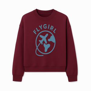Flygirl Airplane and World Travel Graphic Tee for Women, Aviation Lover Gift, Trendy Travel Shirt, Adventure Apparel - Sweatshirt 1758254698797.jpg