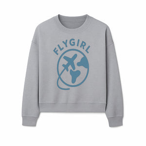 Flygirl Airplane and World Travel Graphic Tee for Women, Aviation Lover Gift, Trendy Travel Shirt, Adventure Apparel - Sweatshirt 1758254699294.jpg