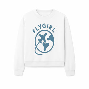 Flygirl Airplane and World Travel Graphic Tee for Women, Aviation Lover Gift, Trendy Travel Shirt, Adventure Apparel - Sweatshirt 1758254699458.jpg