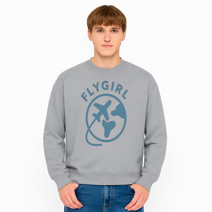 Flygirl Airplane and World Travel Graphic Tee for Women, Aviation Lover Gift, Trendy Travel Shirt, Adventure Apparel - Sweatshirt 1758254700625.jpg