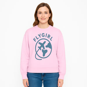Flygirl Airplane and World Travel Graphic Tee for Women, Aviation Lover Gift, Trendy Travel Shirt, Adventure Apparel - Sweatshirt 1758254700781.jpg