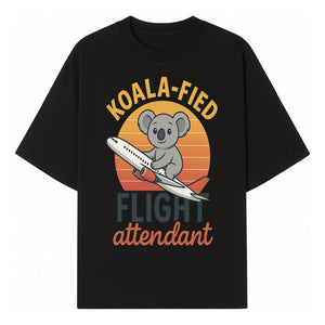 Koala-Fied Flight Attendant T-Shirt | Cute Koala Air Travel Graphic Tee | Fun Animal Pilot Gift for Travel Lovers - T-shirt 1758254704618.jpg