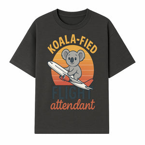 Koala-Fied Flight Attendant T-Shirt | Cute Koala Air Travel Graphic Tee | Fun Animal Pilot Gift for Travel Lovers - T-shirt 1758254704793.jpg