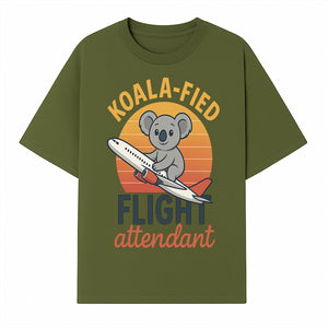 Koala-Fied Flight Attendant T-Shirt | Cute Koala Air Travel Graphic Tee | Fun Animal Pilot Gift for Travel Lovers - T-shirt 1758254704907.jpg