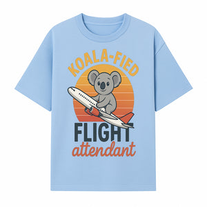 Koala-Fied Flight Attendant T-Shirt | Cute Koala Air Travel Graphic Tee | Fun Animal Pilot Gift for Travel Lovers - T-shirt 1758254705254.jpg