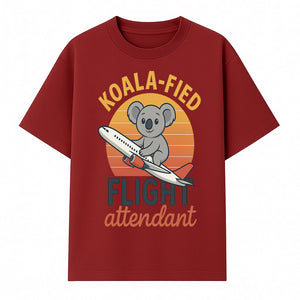 Koala-Fied Flight Attendant T-Shirt | Cute Koala Air Travel Graphic Tee | Fun Animal Pilot Gift for Travel Lovers - T-shirt 1758254705541.jpg