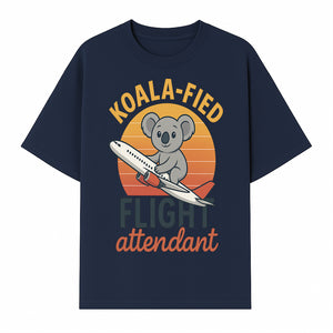 Koala-Fied Flight Attendant T-Shirt | Cute Koala Air Travel Graphic Tee | Fun Animal Pilot Gift for Travel Lovers - T-shirt 1758254705676.jpg
