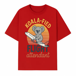 Koala-Fied Flight Attendant T-Shirt | Cute Koala Air Travel Graphic Tee | Fun Animal Pilot Gift for Travel Lovers - T-shirt 1758254705851.jpg