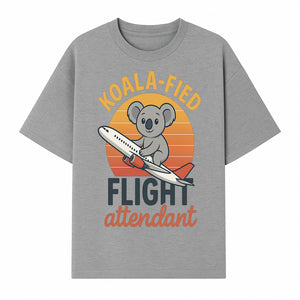 Koala-Fied Flight Attendant T-Shirt | Cute Koala Air Travel Graphic Tee | Fun Animal Pilot Gift for Travel Lovers - T-shirt 1758254706036.jpg