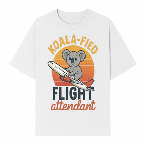 Koala-Fied Flight Attendant T-Shirt | Cute Koala Air Travel Graphic Tee | Fun Animal Pilot Gift for Travel Lovers - T-shirt 1758254706209.jpg