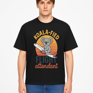 Koala-Fied Flight Attendant T-Shirt | Cute Koala Air Travel Graphic Tee | Fun Animal Pilot Gift for Travel Lovers - T-shirt 1758254707362.jpg