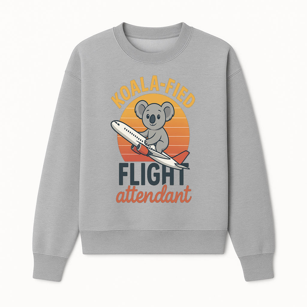 Koala-Fied Flight Attendant T-Shirt | Cute Koala Air Travel Graphic Tee | Fun Animal Pilot Gift for Travel Lovers - Sweatshirt 1758254707708.jpg