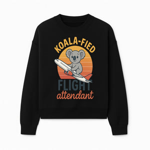 Koala-Fied Flight Attendant T-Shirt | Cute Koala Air Travel Graphic Tee | Fun Animal Pilot Gift for Travel Lovers - Sweatshirt 1758254707879.jpg