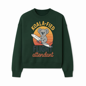 Koala-Fied Flight Attendant T-Shirt | Cute Koala Air Travel Graphic Tee | Fun Animal Pilot Gift for Travel Lovers - Sweatshirt 1758254708232.jpg