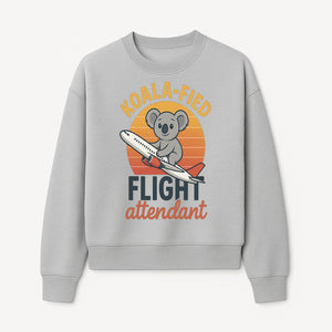 Koala-Fied Flight Attendant T-Shirt | Cute Koala Air Travel Graphic Tee | Fun Animal Pilot Gift for Travel Lovers - Sweatshirt 1758254708356.jpg