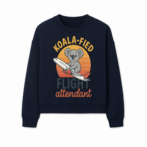 Koala-Fied Flight Attendant T-Shirt | Cute Koala Air Travel Graphic Tee | Fun Animal Pilot Gift for Travel Lovers - Sweatshirt 1758254708994.jpg