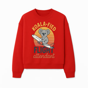 Koala-Fied Flight Attendant T-Shirt | Cute Koala Air Travel Graphic Tee | Fun Animal Pilot Gift for Travel Lovers - Sweatshirt 1758254709151.jpg