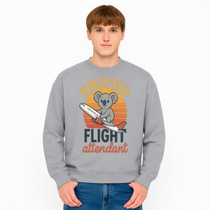 Koala-Fied Flight Attendant T-Shirt | Cute Koala Air Travel Graphic Tee | Fun Animal Pilot Gift for Travel Lovers - Sweatshirt 1758254710616.jpg