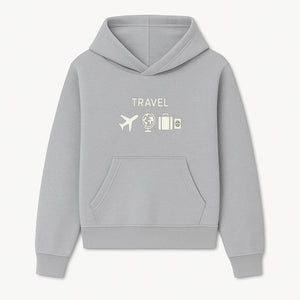 Travel Wall Art, Plane Globe Suitcase Passport Decor, Adventure Home Decoration, Modern Travel Theme Poster, Gift for Travelers - Hoodie 1758254711513.jpg