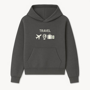 Travel Wall Art, Plane Globe Suitcase Passport Decor, Adventure Home Decoration, Modern Travel Theme Poster, Gift for Travelers - Hoodie 1758254711807.jpg