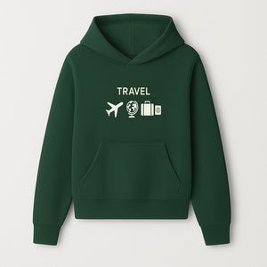 Travel Wall Art, Plane Globe Suitcase Passport Decor, Adventure Home Decoration, Modern Travel Theme Poster, Gift for Travelers - Hoodie 1758254711958.jpg