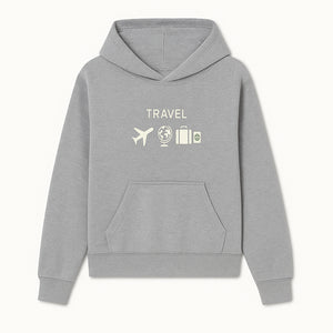 Travel Wall Art, Plane Globe Suitcase Passport Decor, Adventure Home Decoration, Modern Travel Theme Poster, Gift for Travelers - Hoodie 1758254712165.jpg
