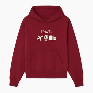 Travel Wall Art, Plane Globe Suitcase Passport Decor, Adventure Home Decoration, Modern Travel Theme Poster, Gift for Travelers - Hoodie 1758254712736.jpg