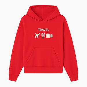 Travel Wall Art, Plane Globe Suitcase Passport Decor, Adventure Home Decoration, Modern Travel Theme Poster, Gift for Travelers - Hoodie 1758254713028.jpg