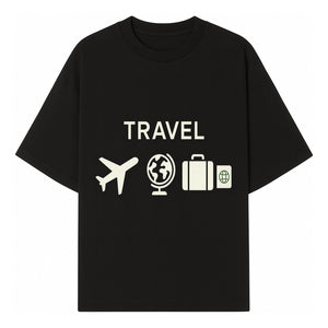 Travel Wall Art, Plane Globe Suitcase Passport Decor, Adventure Home Decoration, Modern Travel Theme Poster, Gift for Travelers - T-shirt 1758254714973.jpg