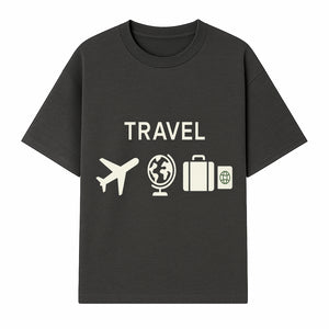 Travel Wall Art, Plane Globe Suitcase Passport Decor, Adventure Home Decoration, Modern Travel Theme Poster, Gift for Travelers - T-shirt 1758254715132.jpg
