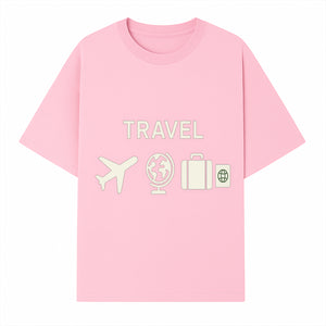 Travel Wall Art, Plane Globe Suitcase Passport Decor, Adventure Home Decoration, Modern Travel Theme Poster, Gift for Travelers - T-shirt 1758254715745.jpg