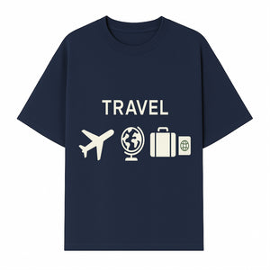 Travel Wall Art, Plane Globe Suitcase Passport Decor, Adventure Home Decoration, Modern Travel Theme Poster, Gift for Travelers - T-shirt 1758254716019.jpg