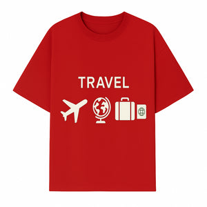Travel Wall Art, Plane Globe Suitcase Passport Decor, Adventure Home Decoration, Modern Travel Theme Poster, Gift for Travelers - T-shirt 1758254716173.jpg