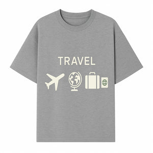 Travel Wall Art, Plane Globe Suitcase Passport Decor, Adventure Home Decoration, Modern Travel Theme Poster, Gift for Travelers - T-shirt 1758254716326.jpg
