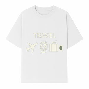 Travel Wall Art, Plane Globe Suitcase Passport Decor, Adventure Home Decoration, Modern Travel Theme Poster, Gift for Travelers - T-shirt 1758254716471.jpg